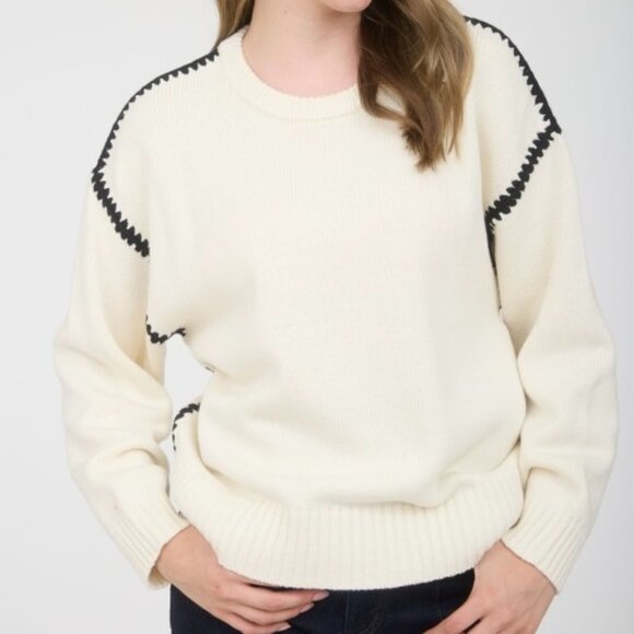 COMPARE AND CONTRAST OUT STITCH SWEATER - Picture 1 of 3